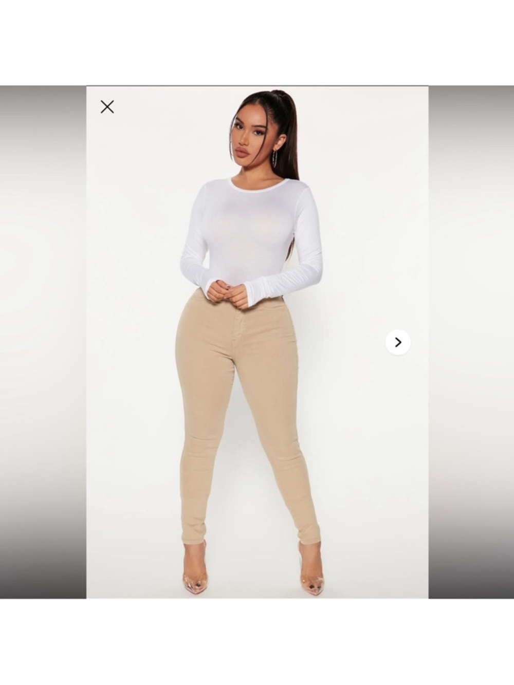 Fashion Nova Classic High Waist
Skinny Jeans - Khaki - Size 3 (Preowned)